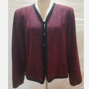 Vintage Pendleton Blazer Red Black Wool Blend Jacket USA Made